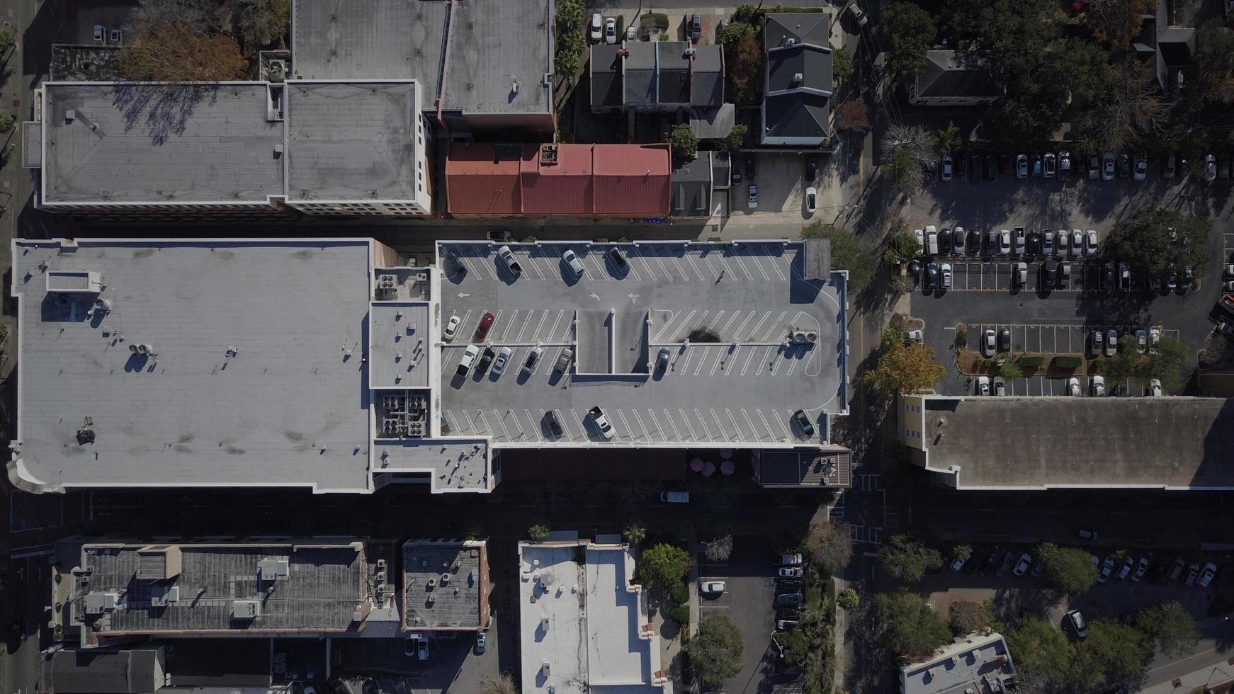 Aerial photo of city buildings