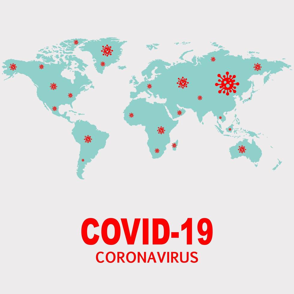 mapa de propagación mundial del coronavirus vector