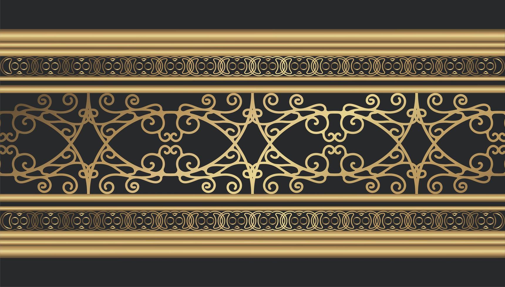 Golden decorative border vector