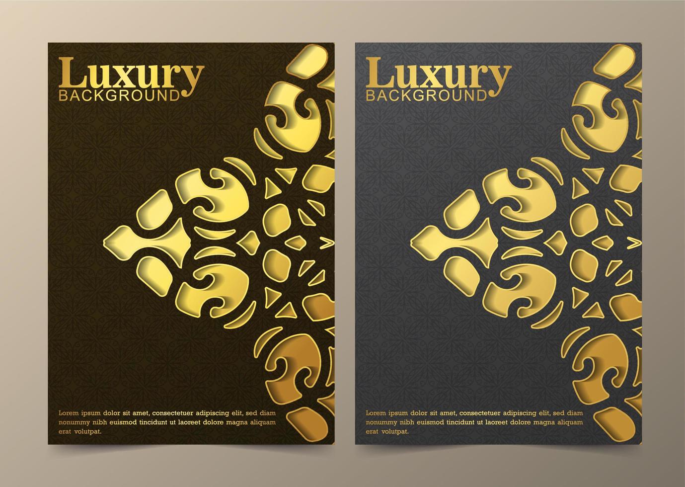 Half mandala luxury card set vector