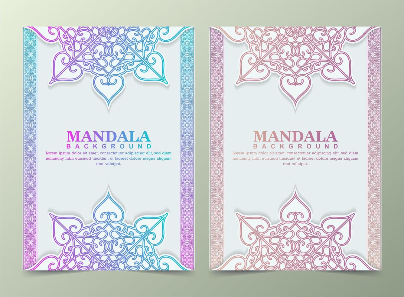 Vintage greeting card with colorful mandala motif vector