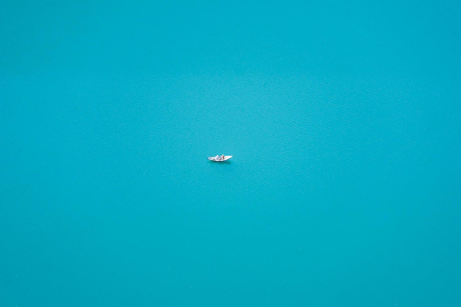 Aerial photo of boat in the water 