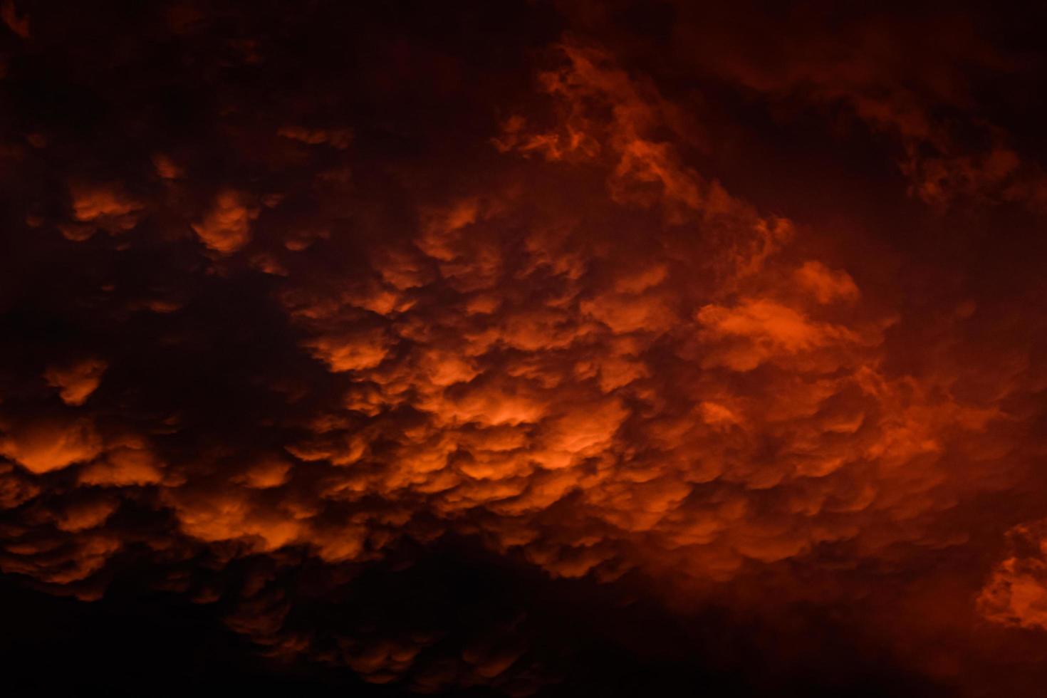 White and orange stormy clouds  photo