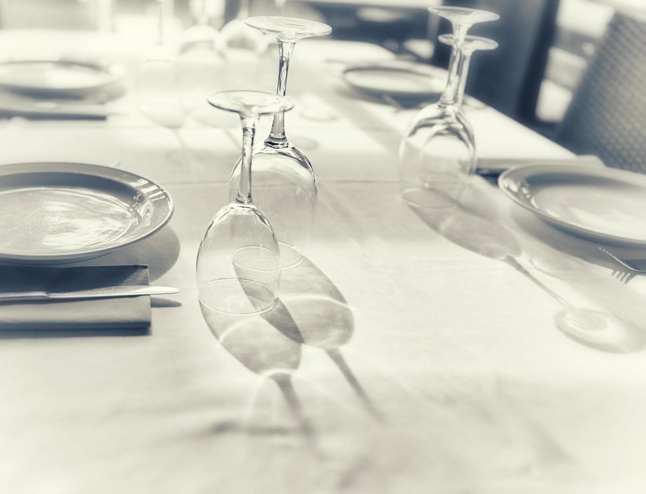 Tilt photography of fine dining photo