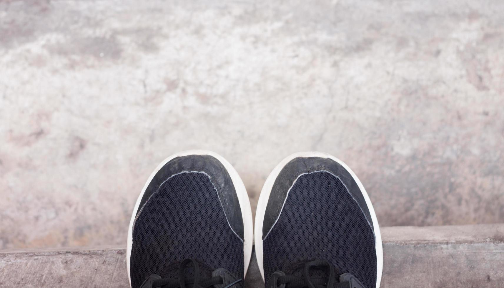 Top view of casual black shoes  photo