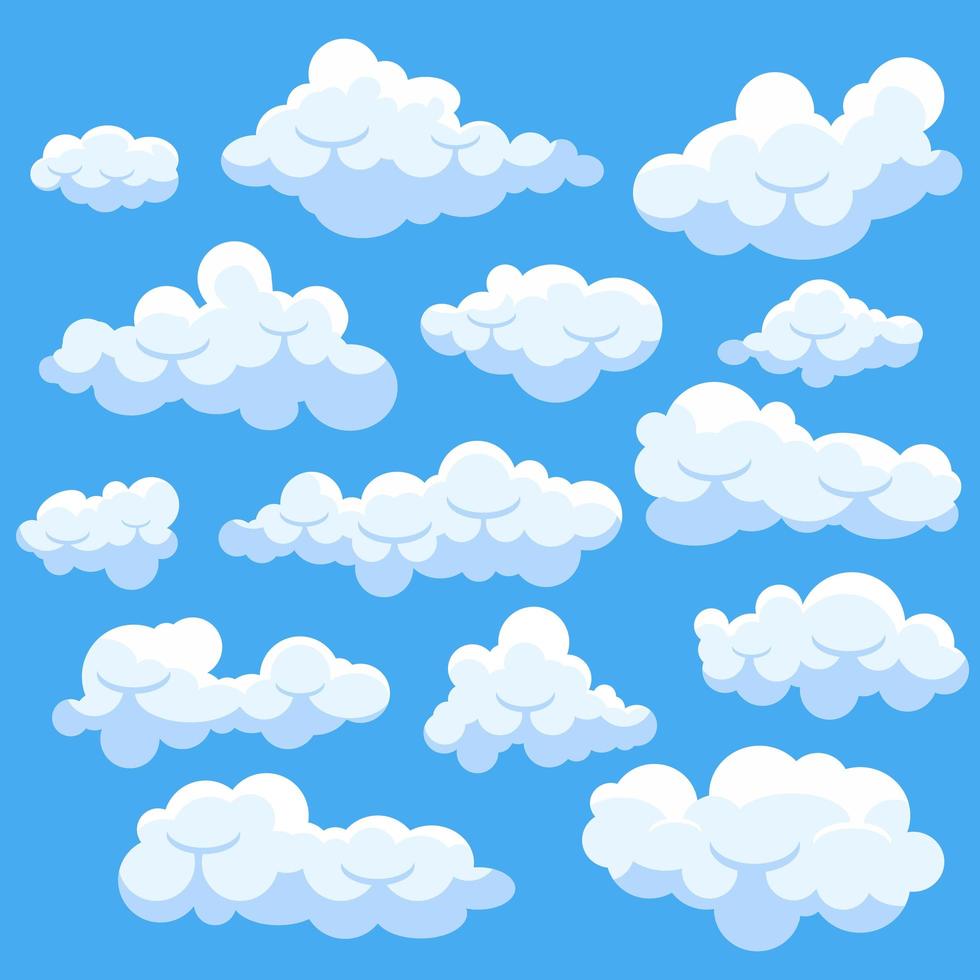 Set of cartoon clouds  vector