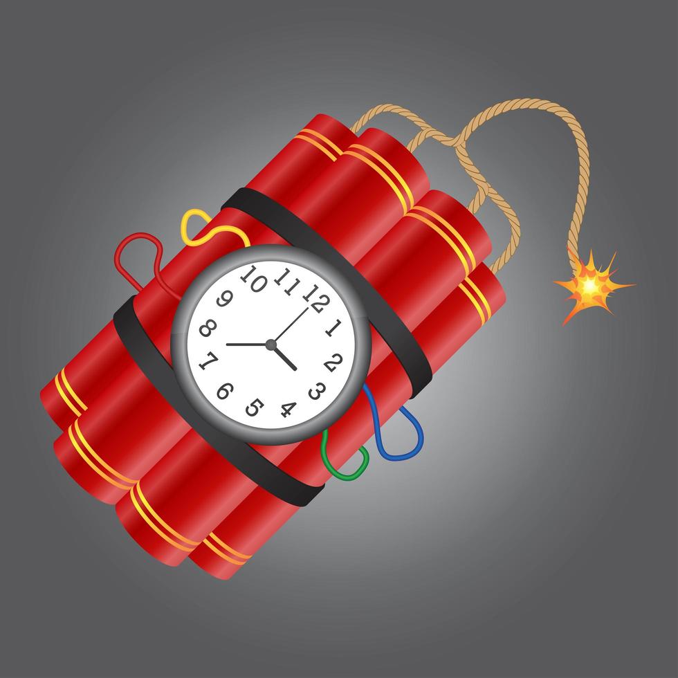 Free Vector  Red time bomb realistic style