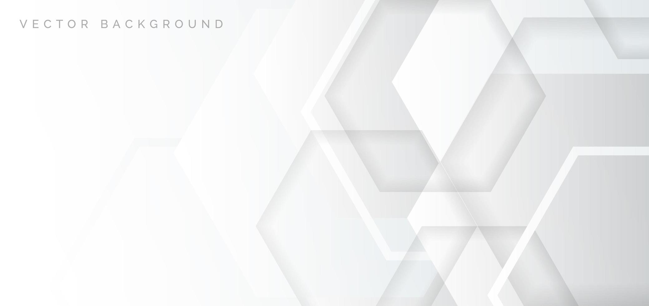 White, Gray Geometric Overlapping Hexagon Banner 1260918 Vector Art at