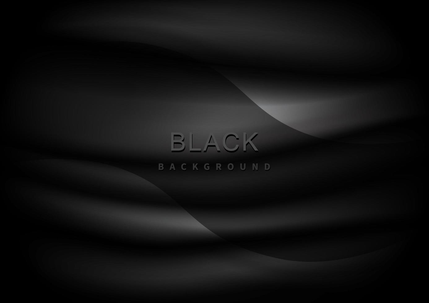 Black Background with Cloth or Liquid Waves vector