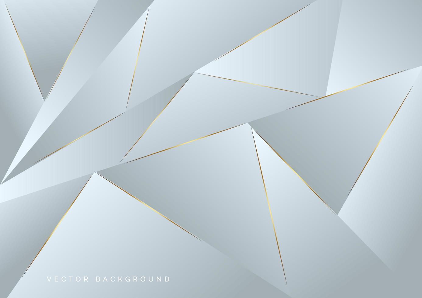 Abstract Gray Polygon Pattern with Gold Laser Light Lines vector