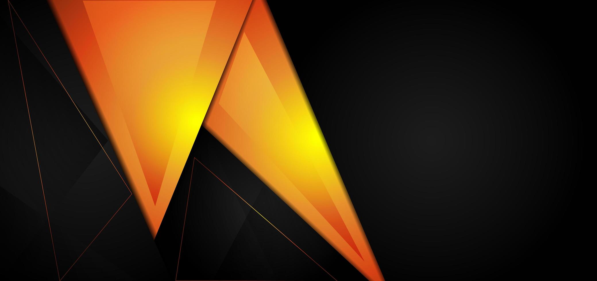 Yellow and Black Geometric Triangle Background vector