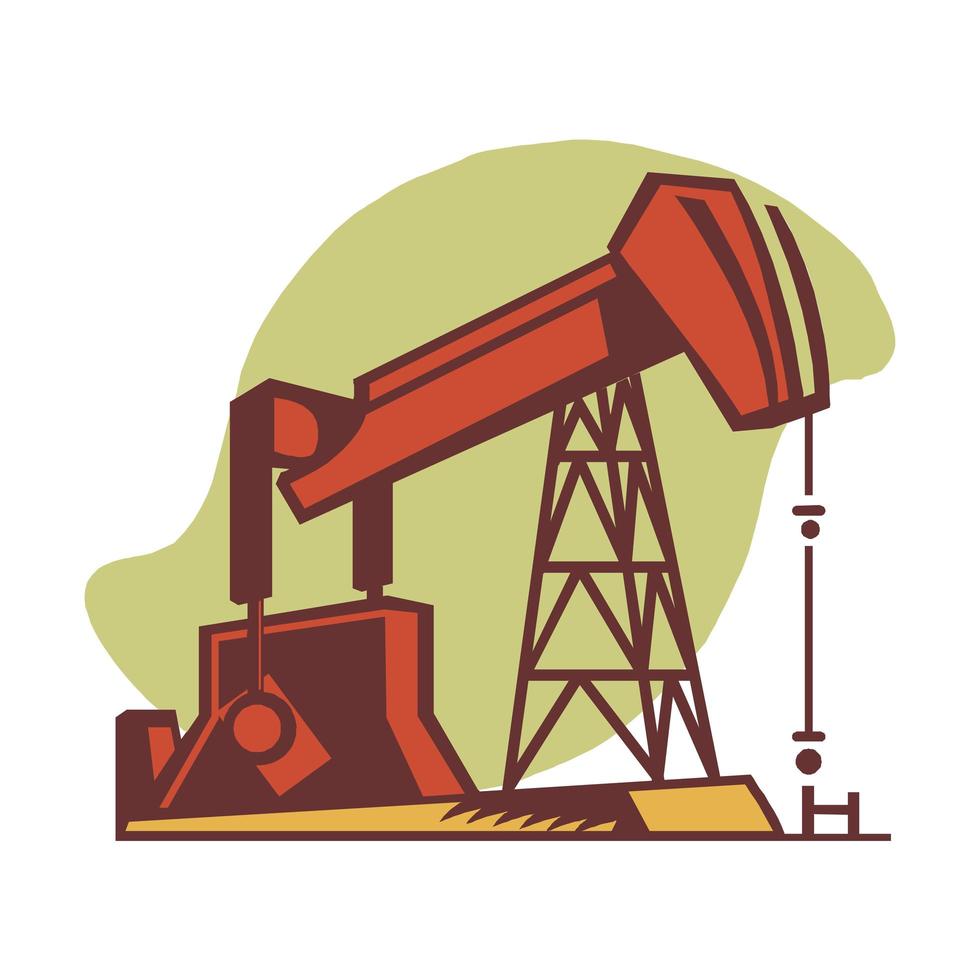 Oil derrick on white background vector