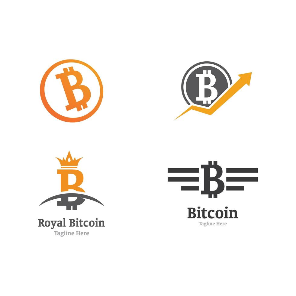 Bit coin icon set vector