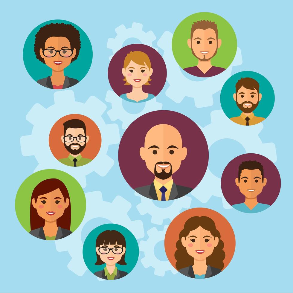 Business people avatar cloud vector