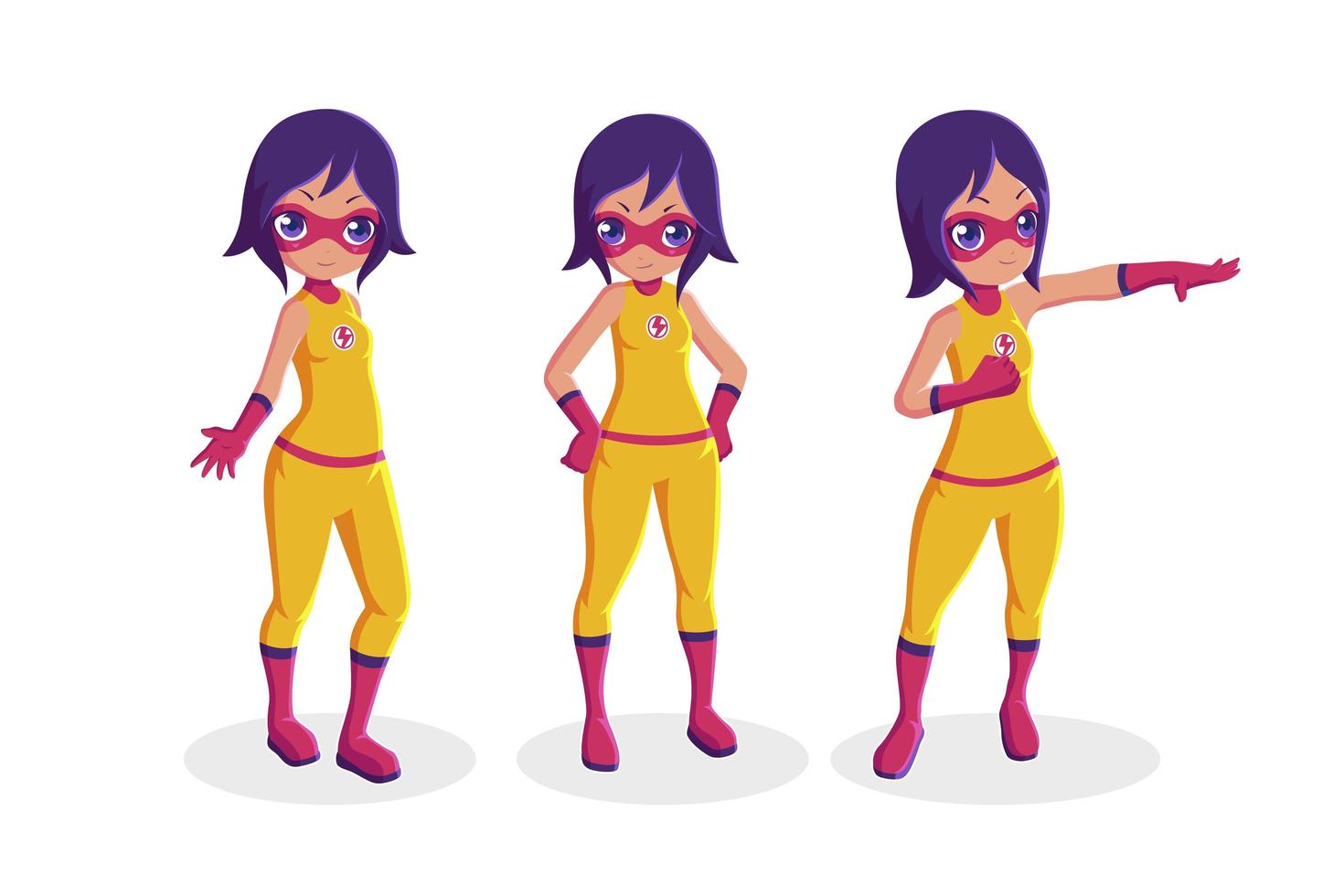 Girl superhero collection vector