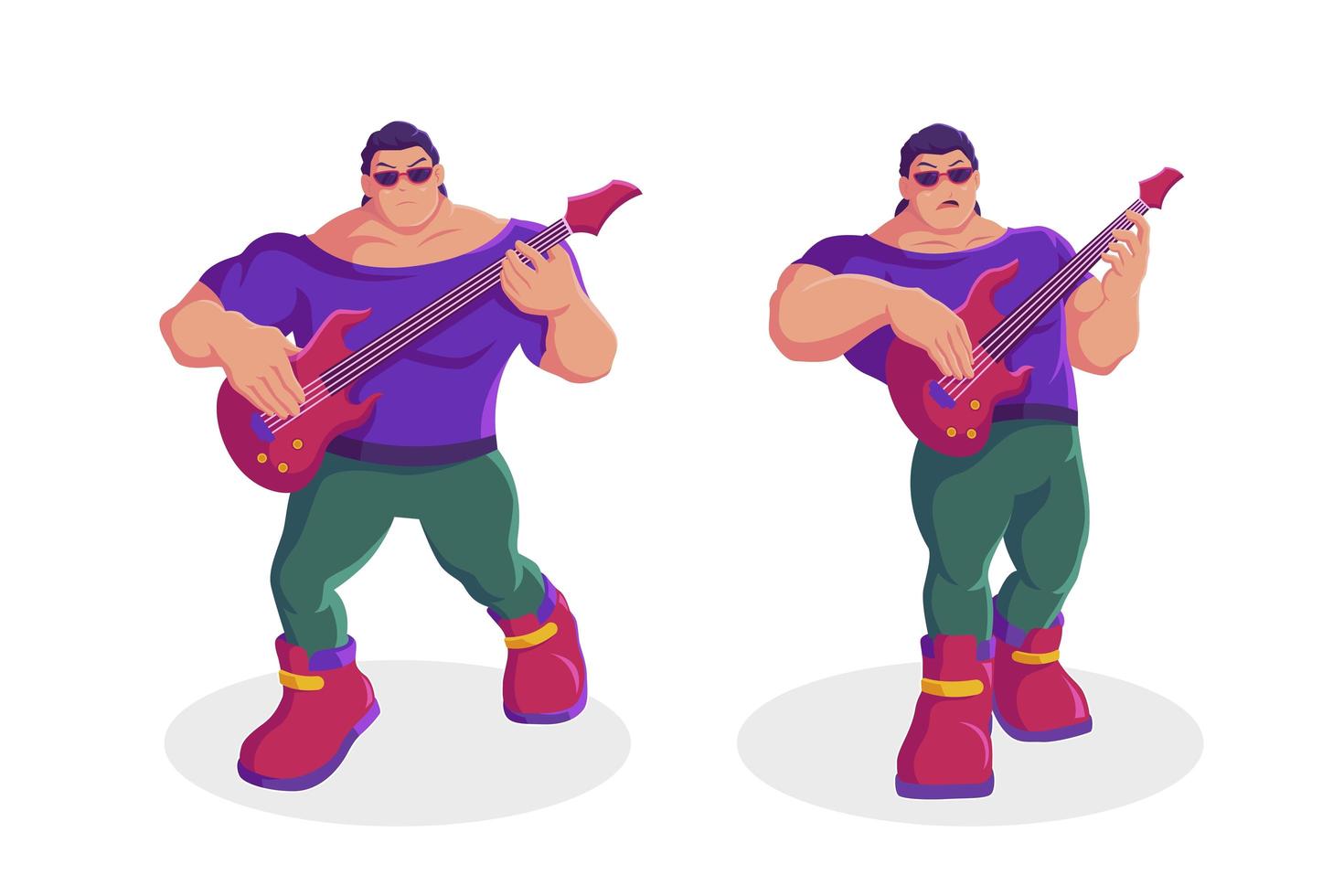 Rock star man playing guitar vector