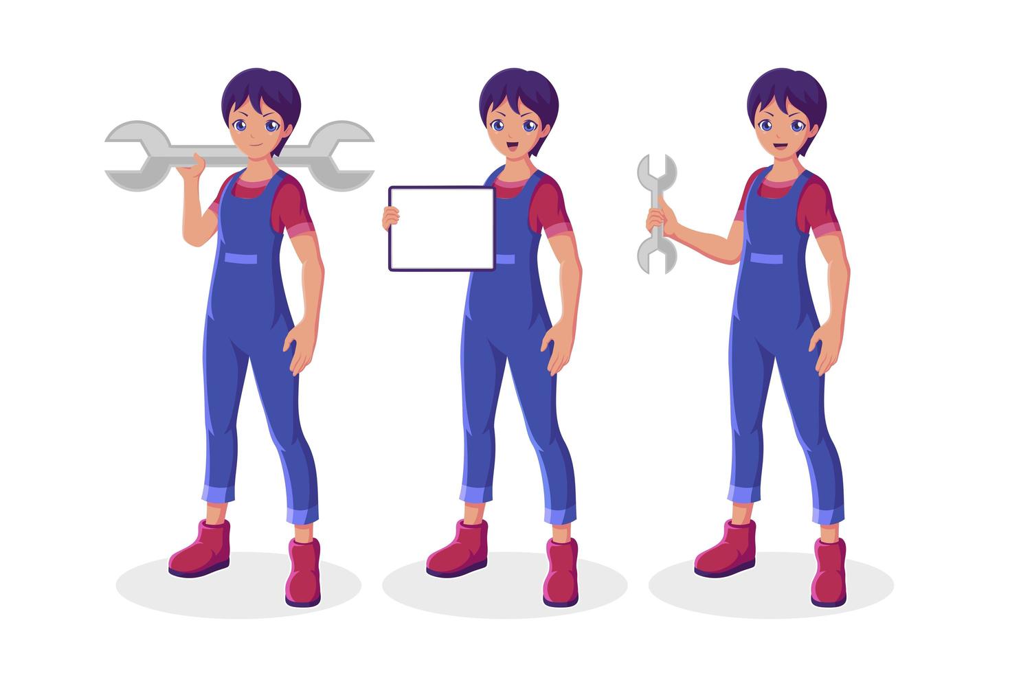 Male mechanic collection vector