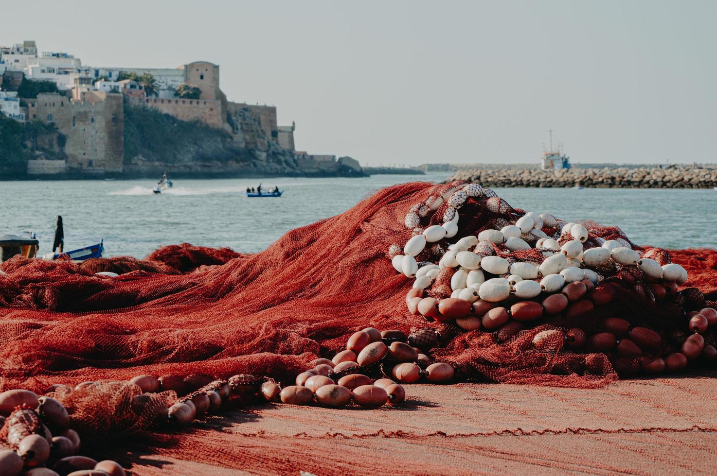 red de pesca roja foto