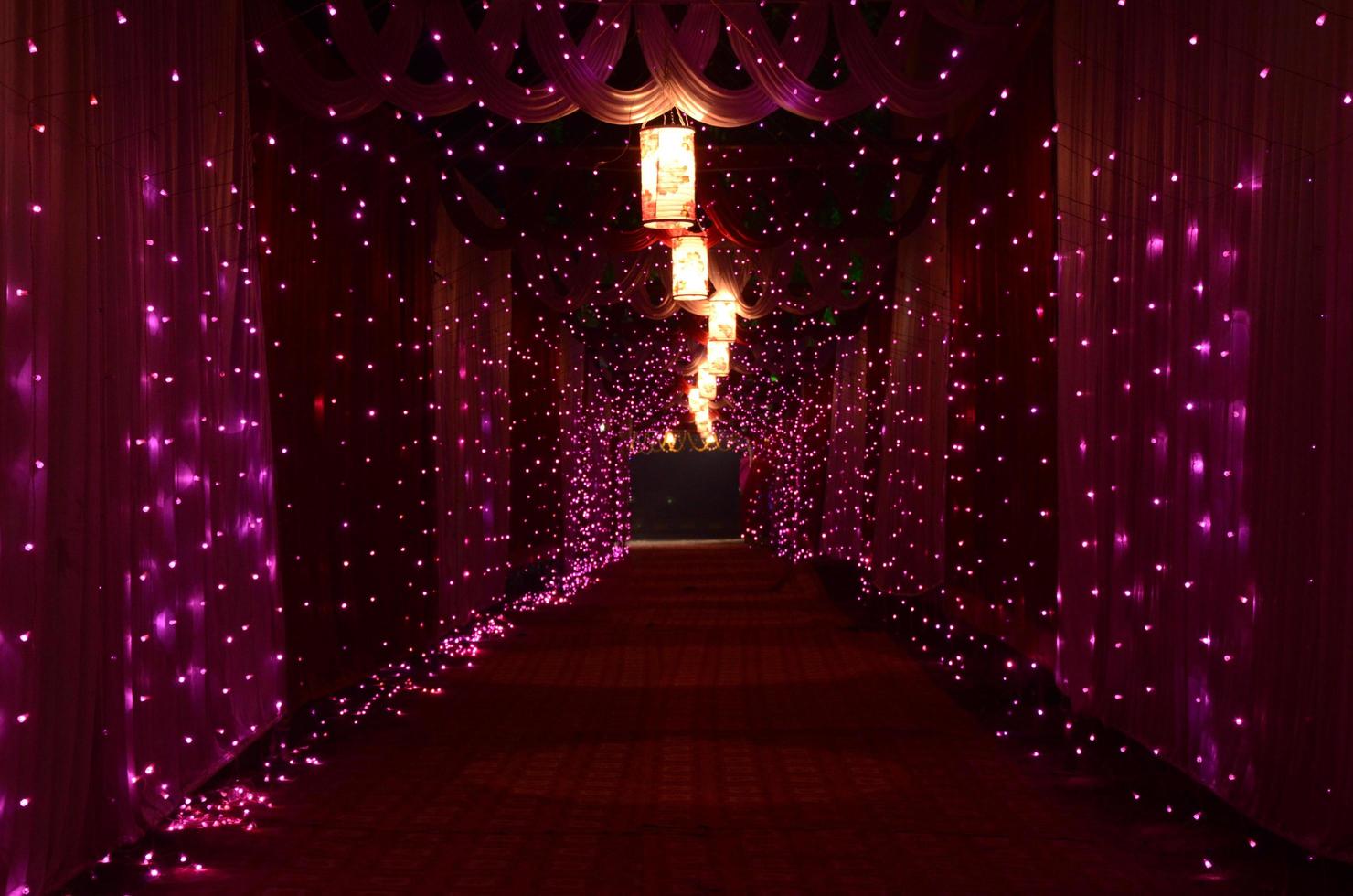 Purple string lights  photo
