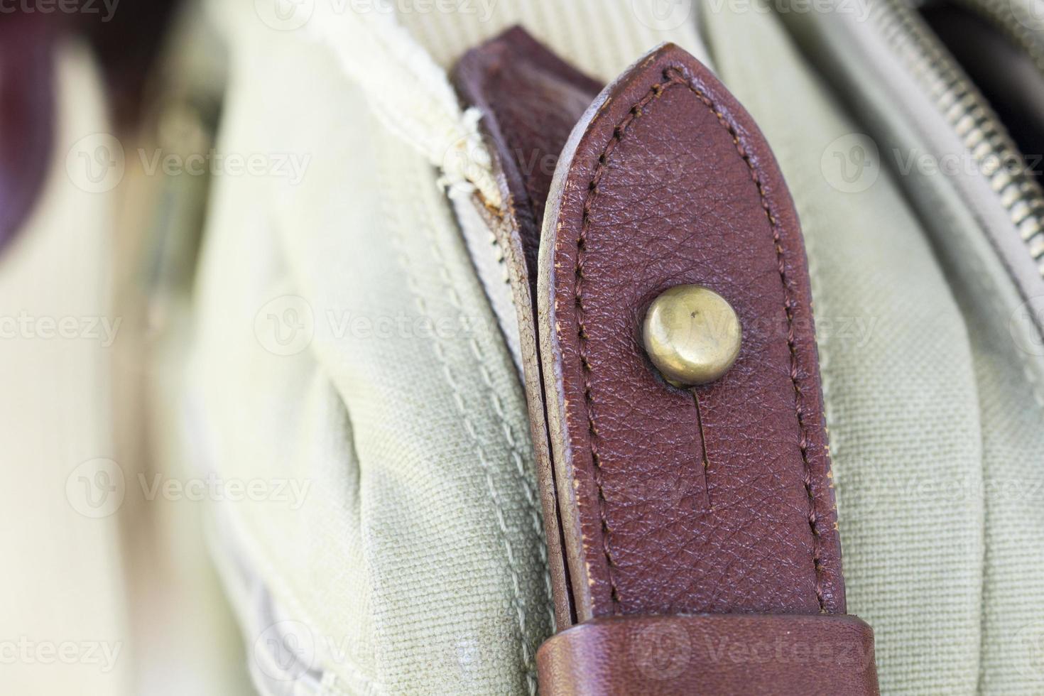 detail buckle on leather bags photo