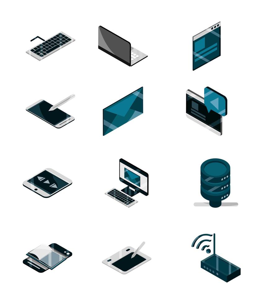 Economy and investment business line and fill color icon pack vector