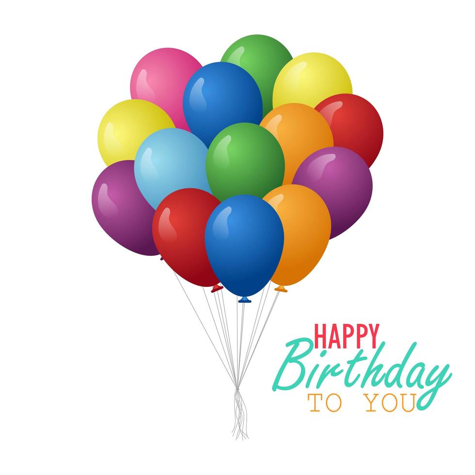 Realistic birthday balloons vector