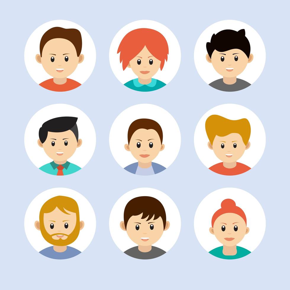 iconos de avatar de personas. vector