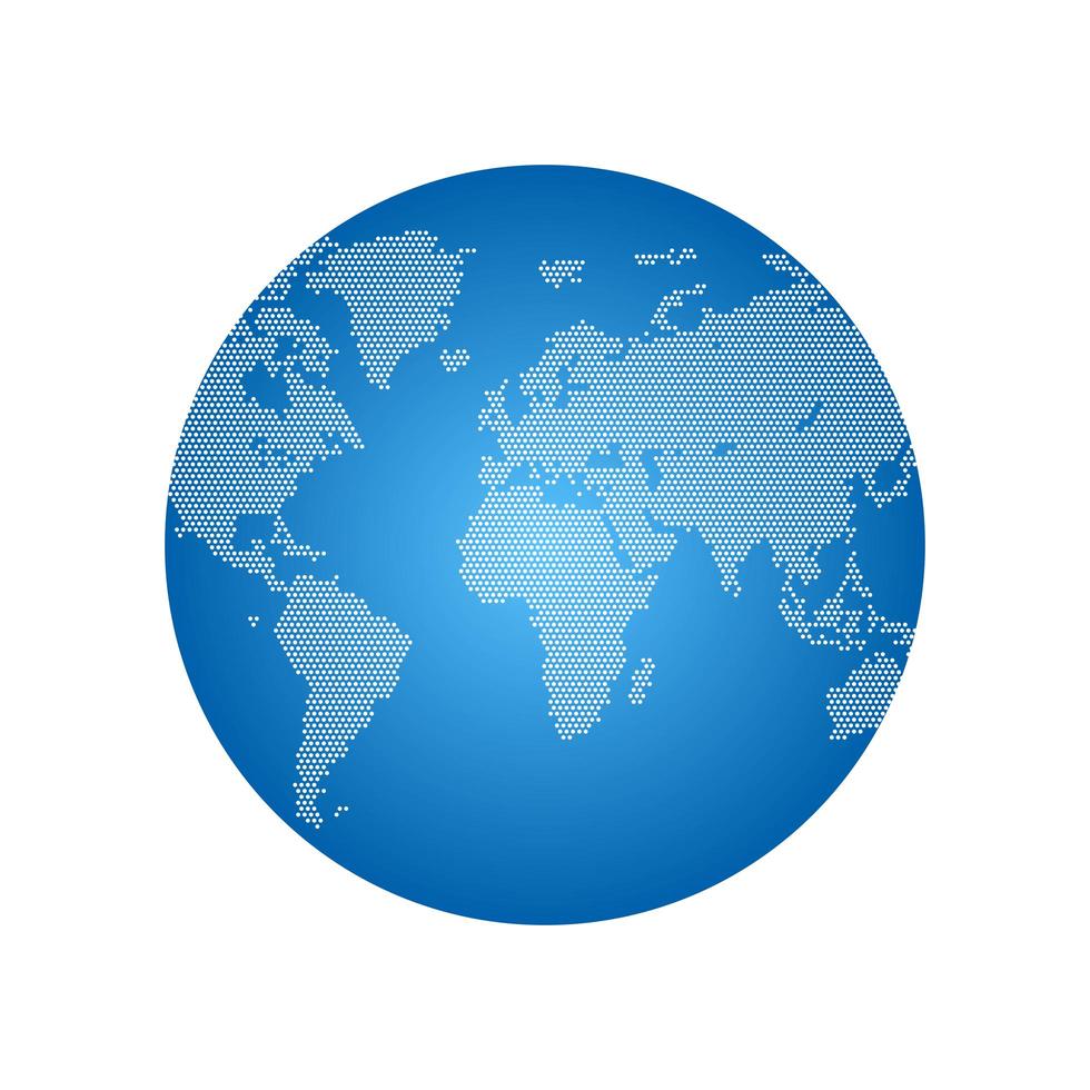 Dots world globe isolated vector