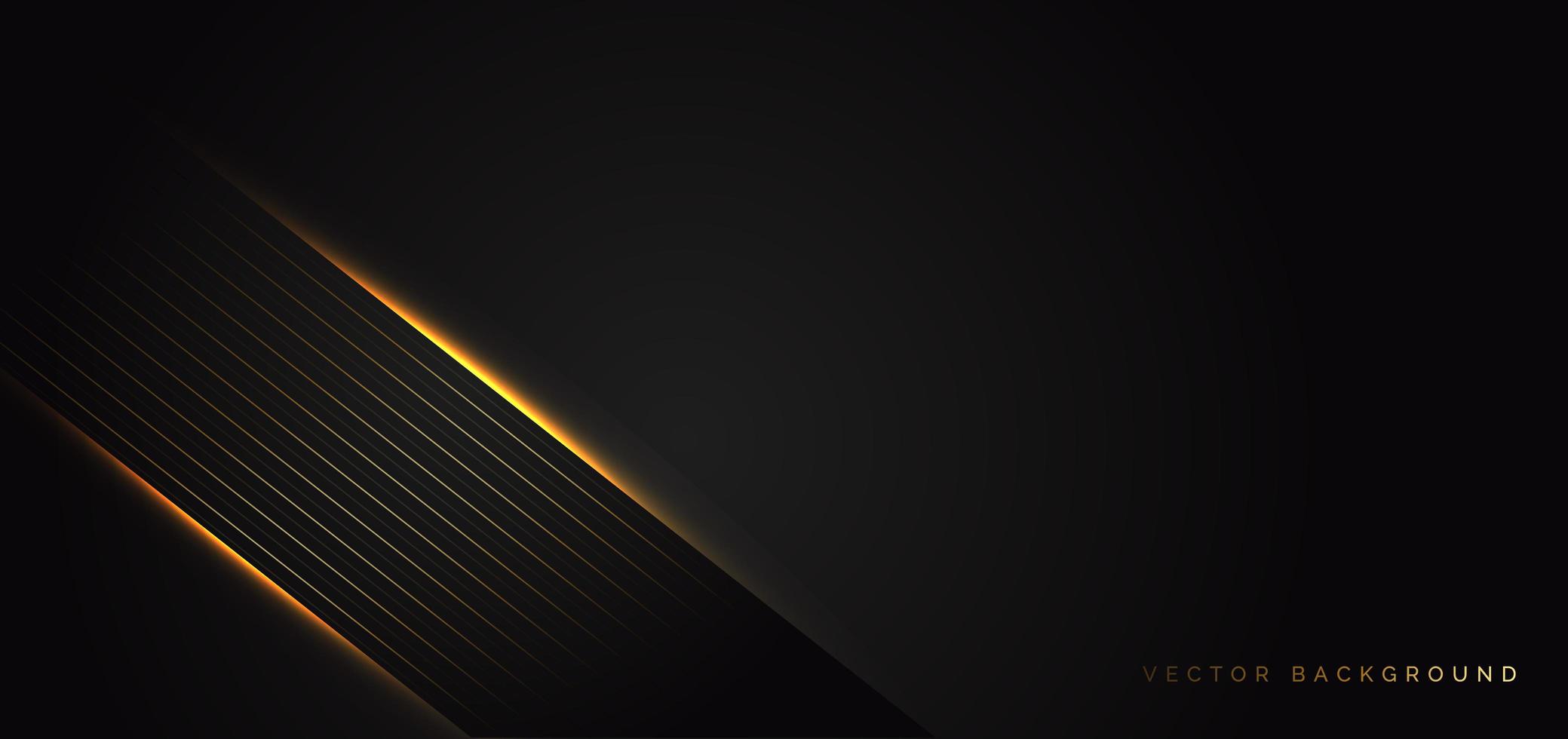 Banner oscuro con detalles de luz dorada en un fondo de estilo de lujo vector