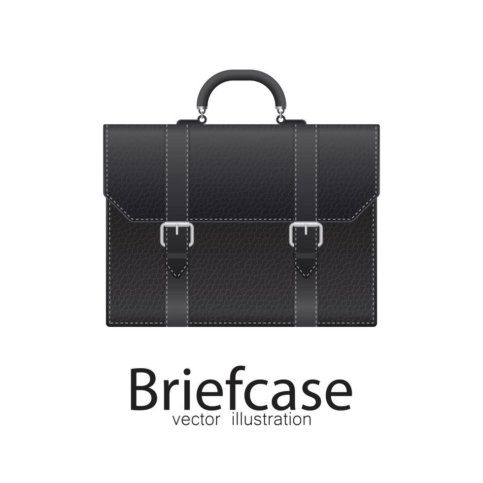 Black business briefcase isolated vector