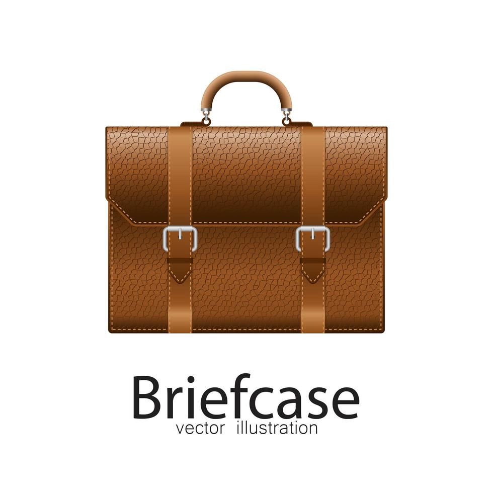 Brown business briefcase vector