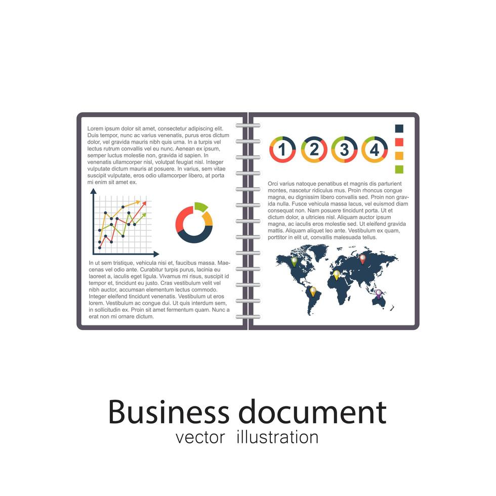 Opened business document vector