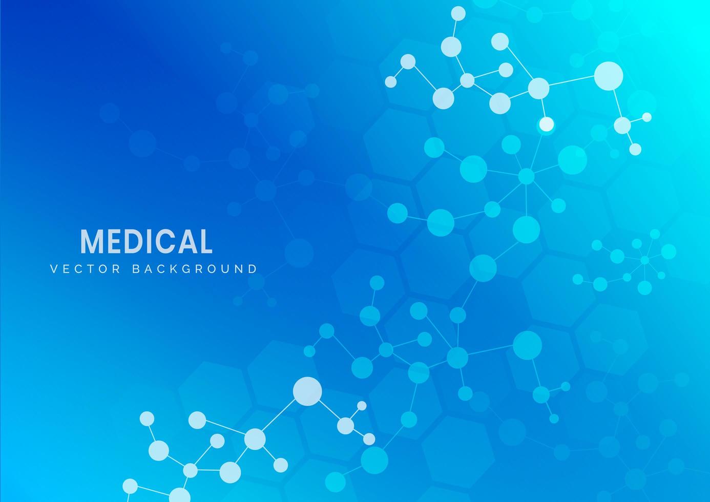 Medical and science molecular structure on blue background  vector