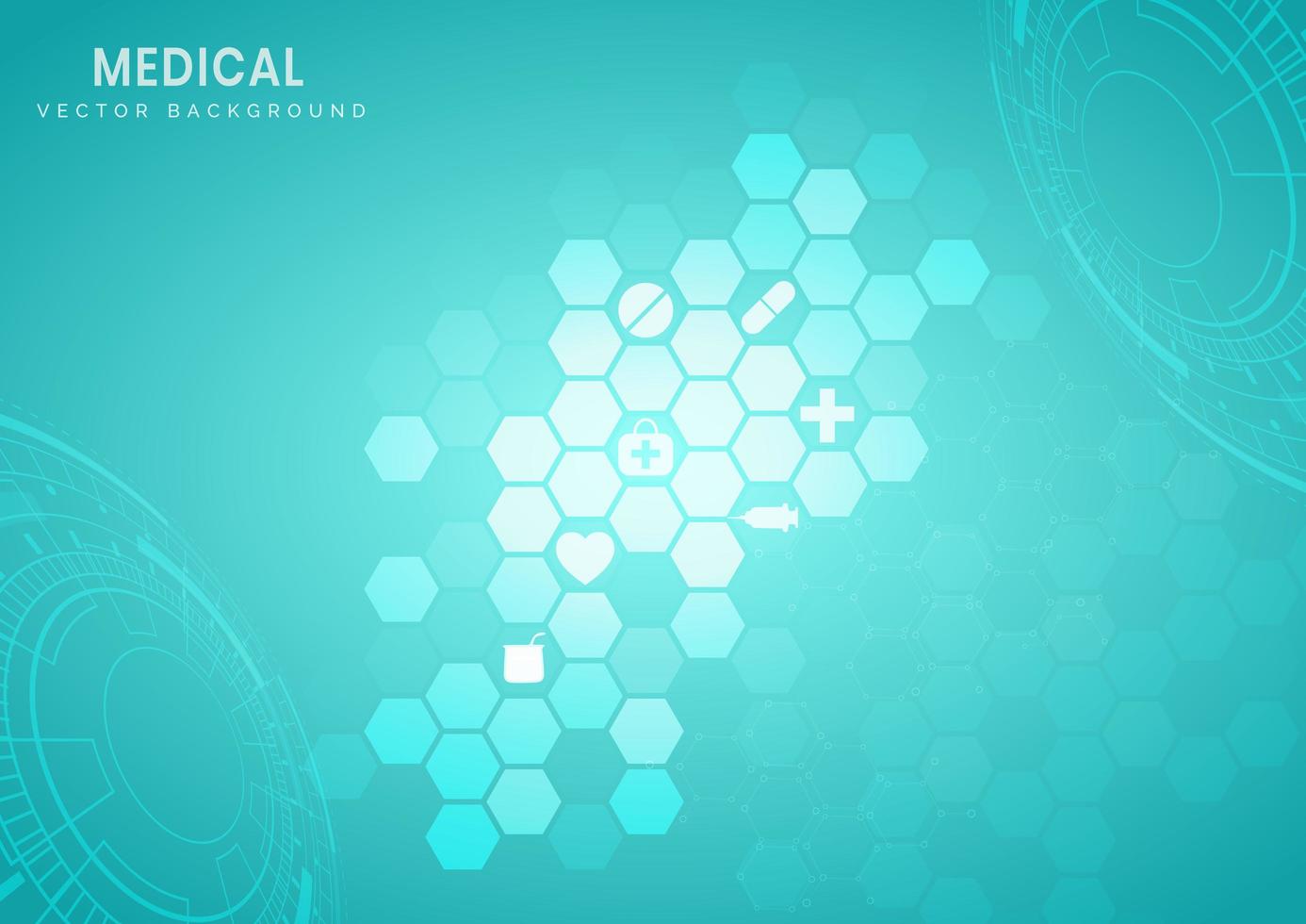 Hexagon technological structure turquoise pattern background vector