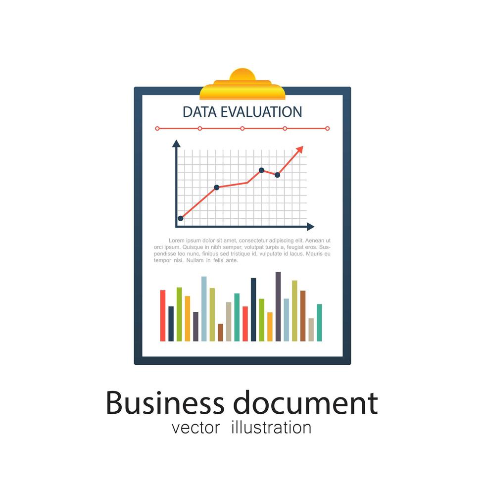 documento de evaluación de datos comerciales vector