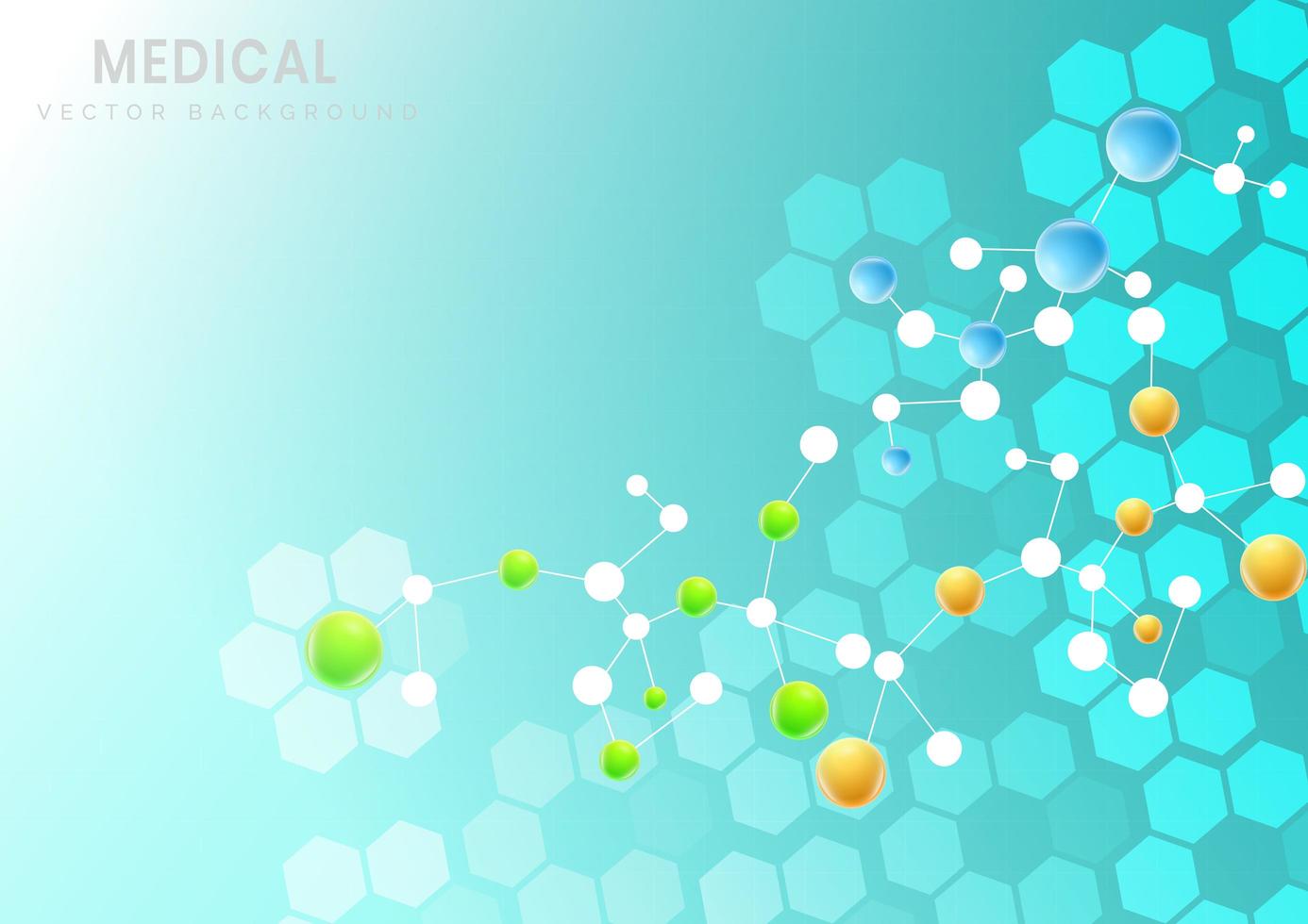 Fondo de patrón de estructura hexagonal molecular vector