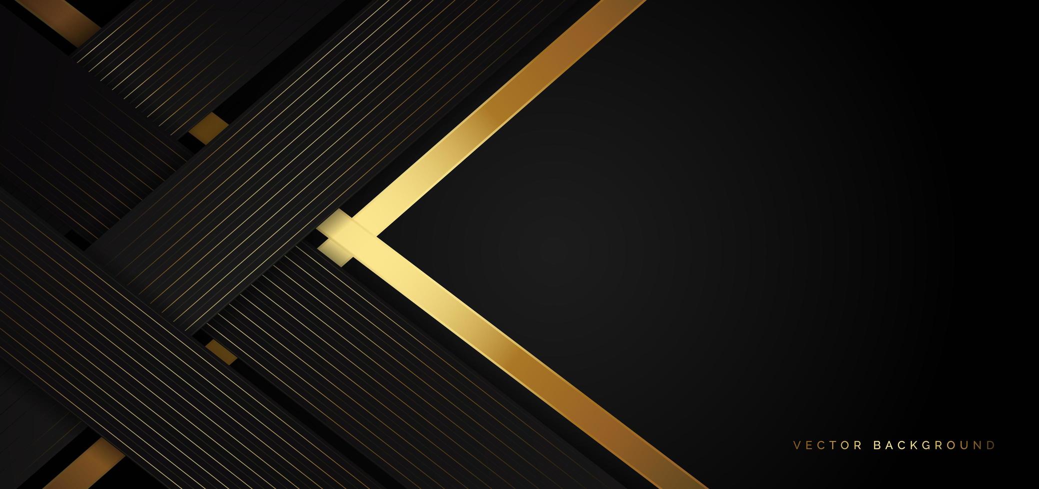 Modern Black Template With Twisted Golden Stripes In A Luxury Style