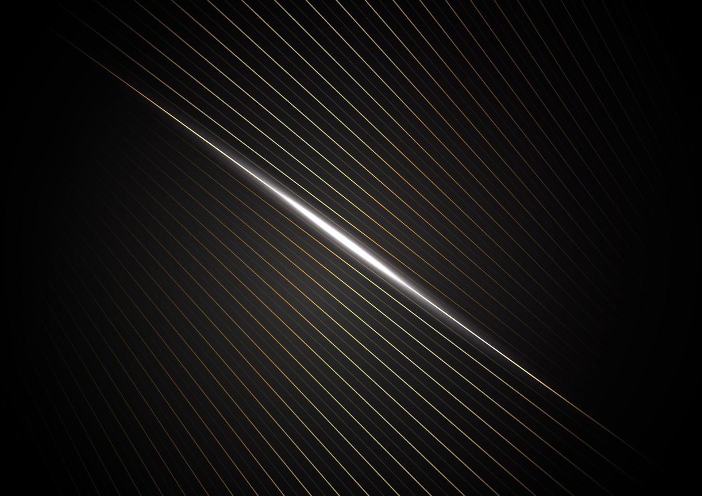 Light gold lines in motion black background vector