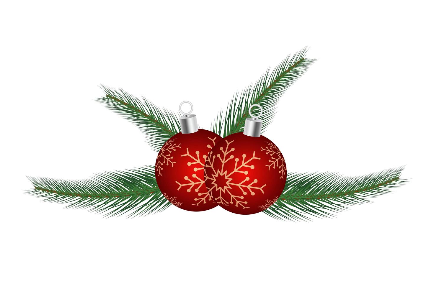 Christmas ornament with red ball  vector