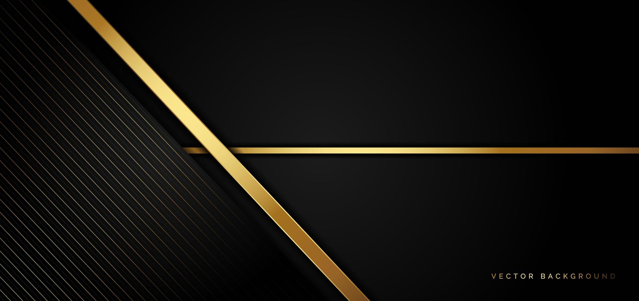 Black business background with golden stripes in a luxury style vector