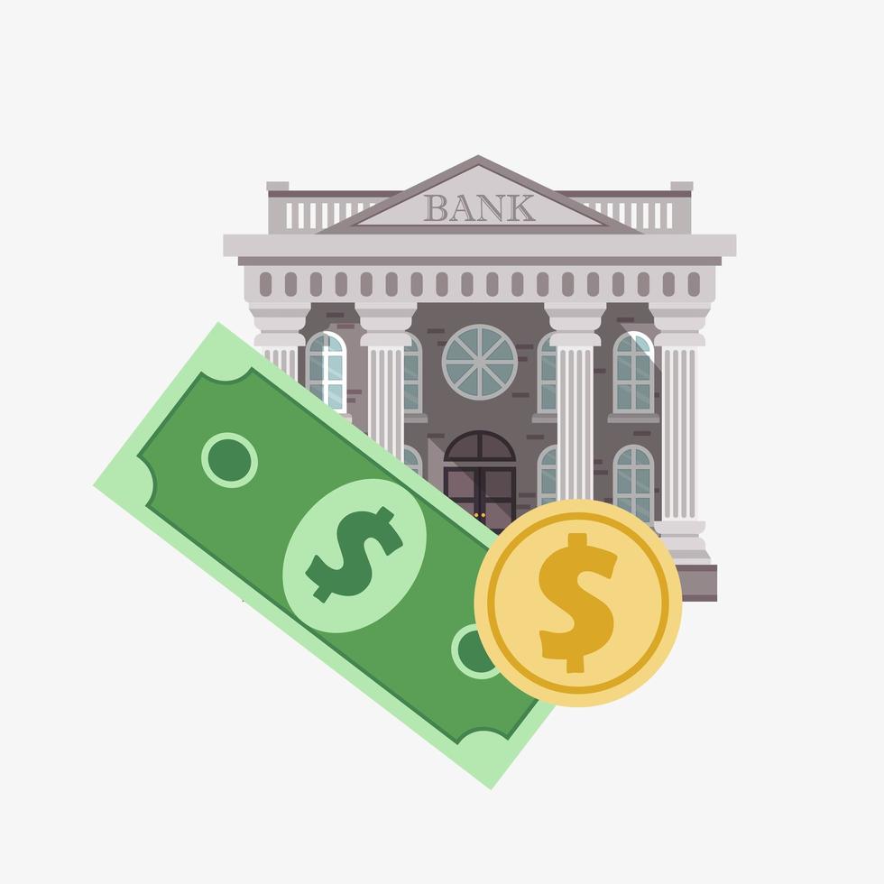 Banking concept with currency vector