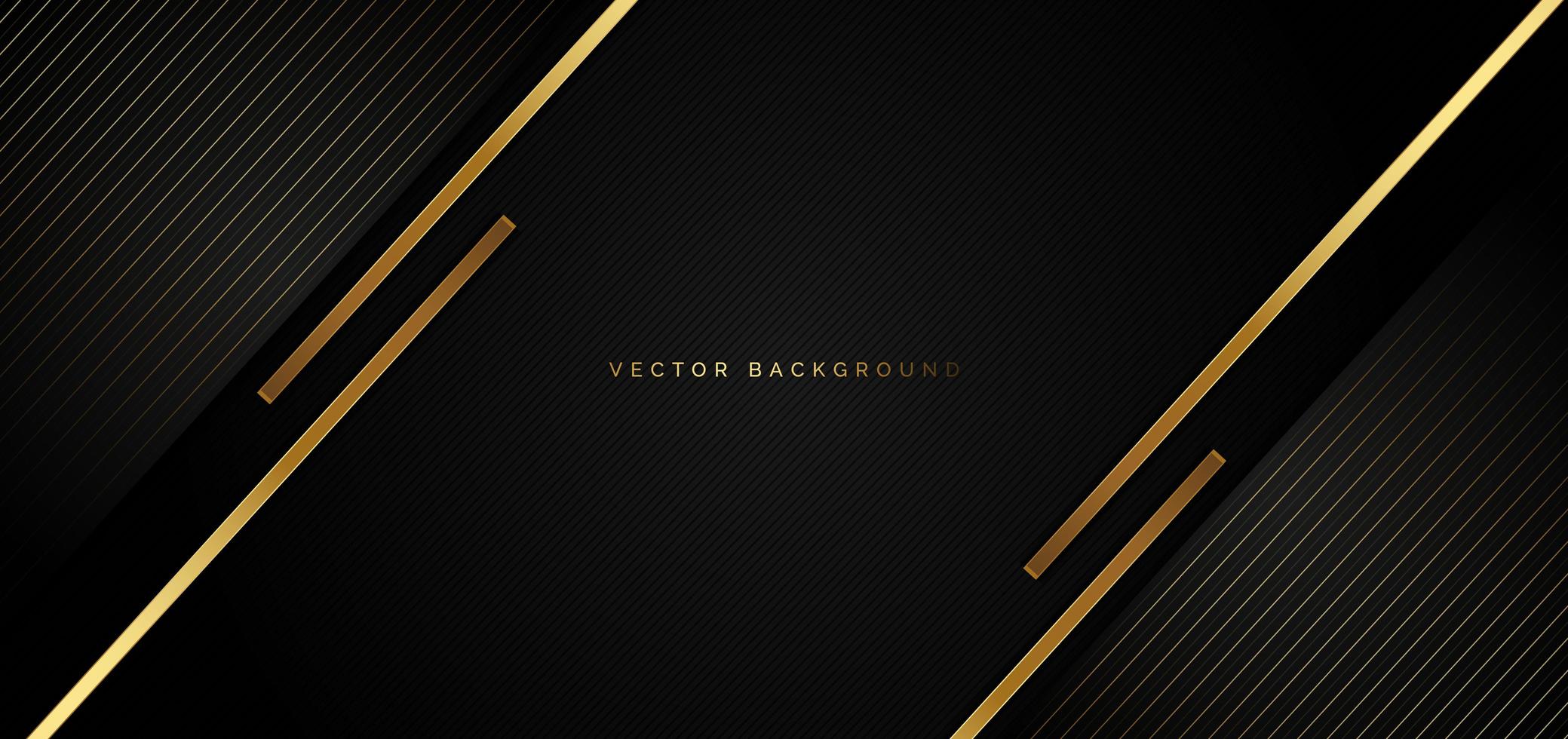 Black background with golden stripes in a luxury style  vector
