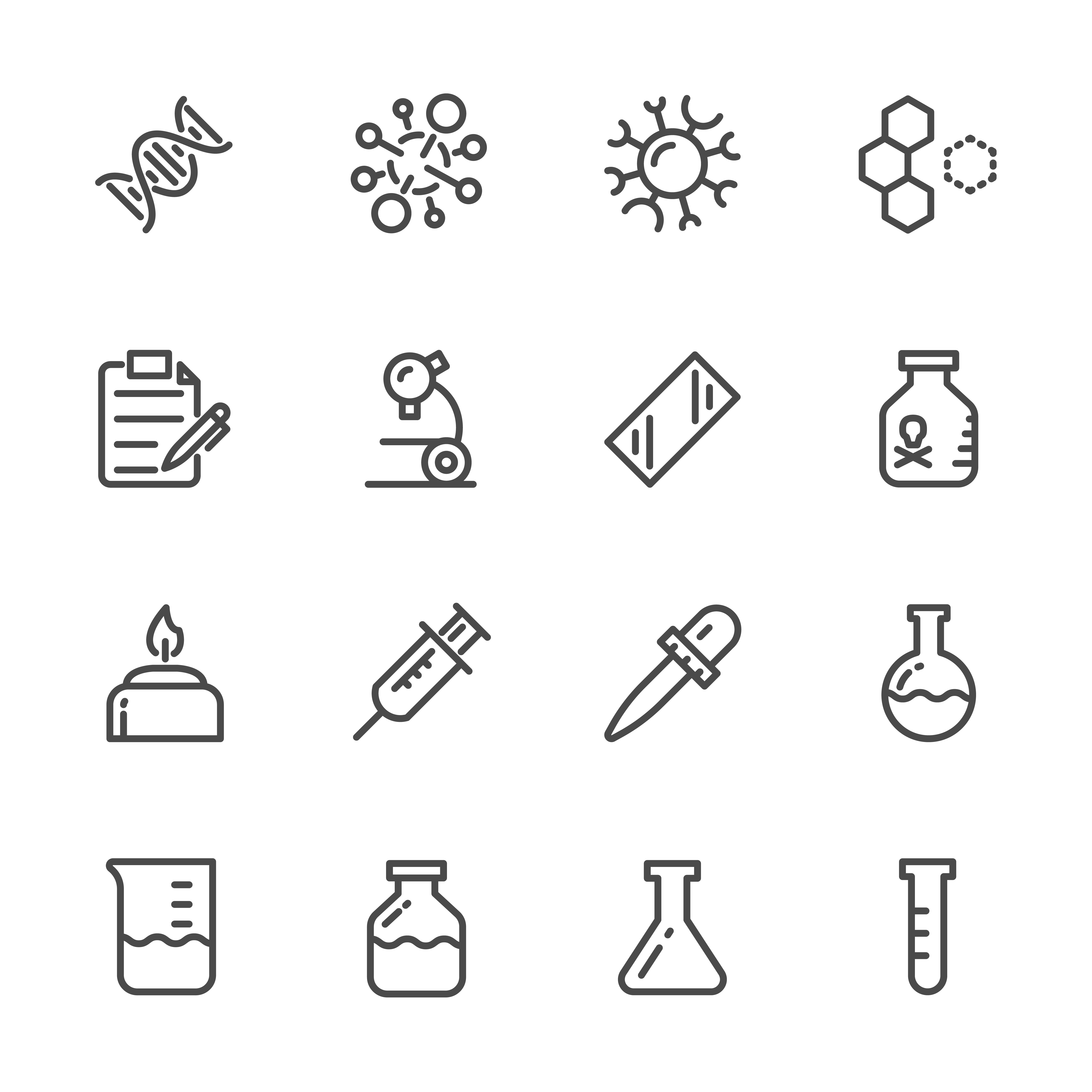 Laboratory equipment icon set 1263497 Vector Art at Vecteezy