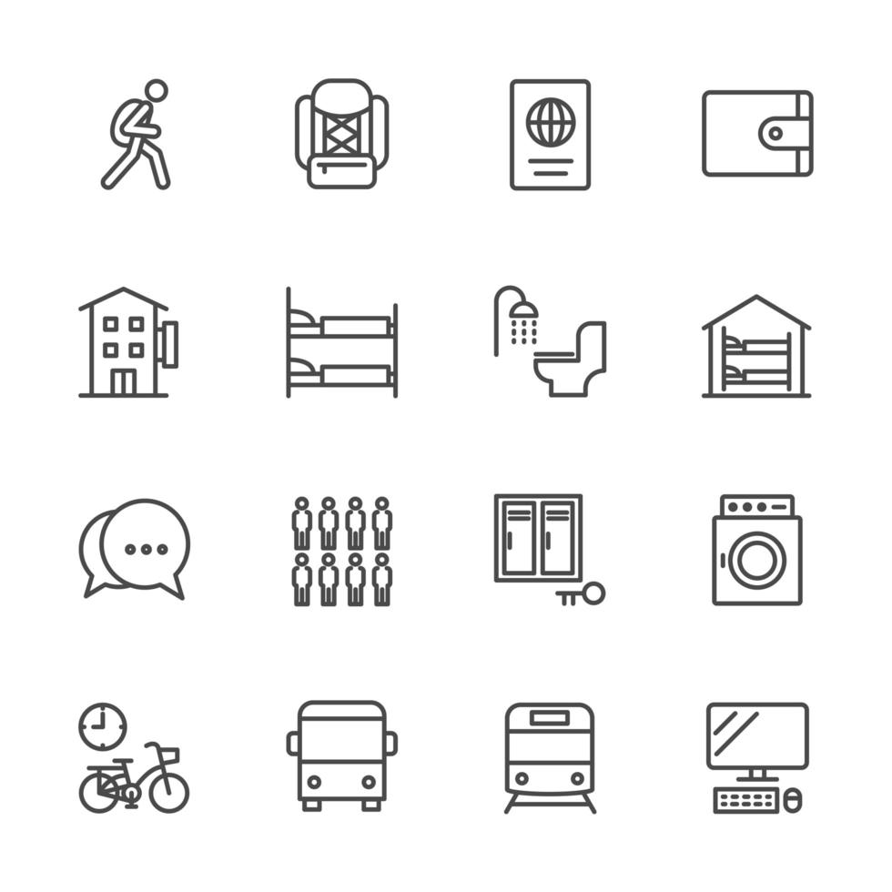 Traveler and Backpacker icon pack vector