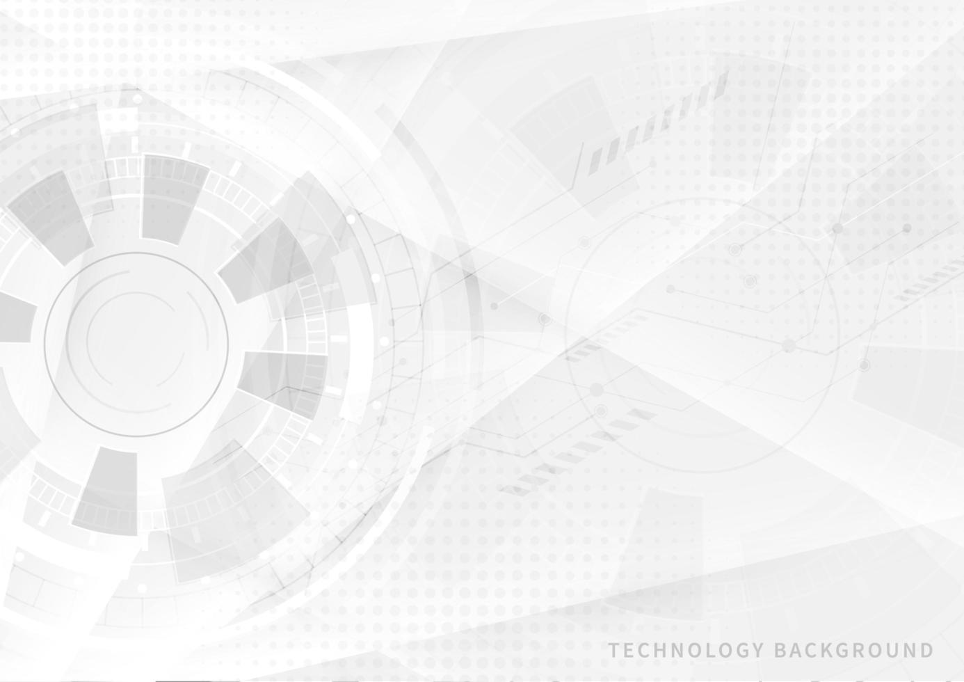 Tech white and grey gear background vector