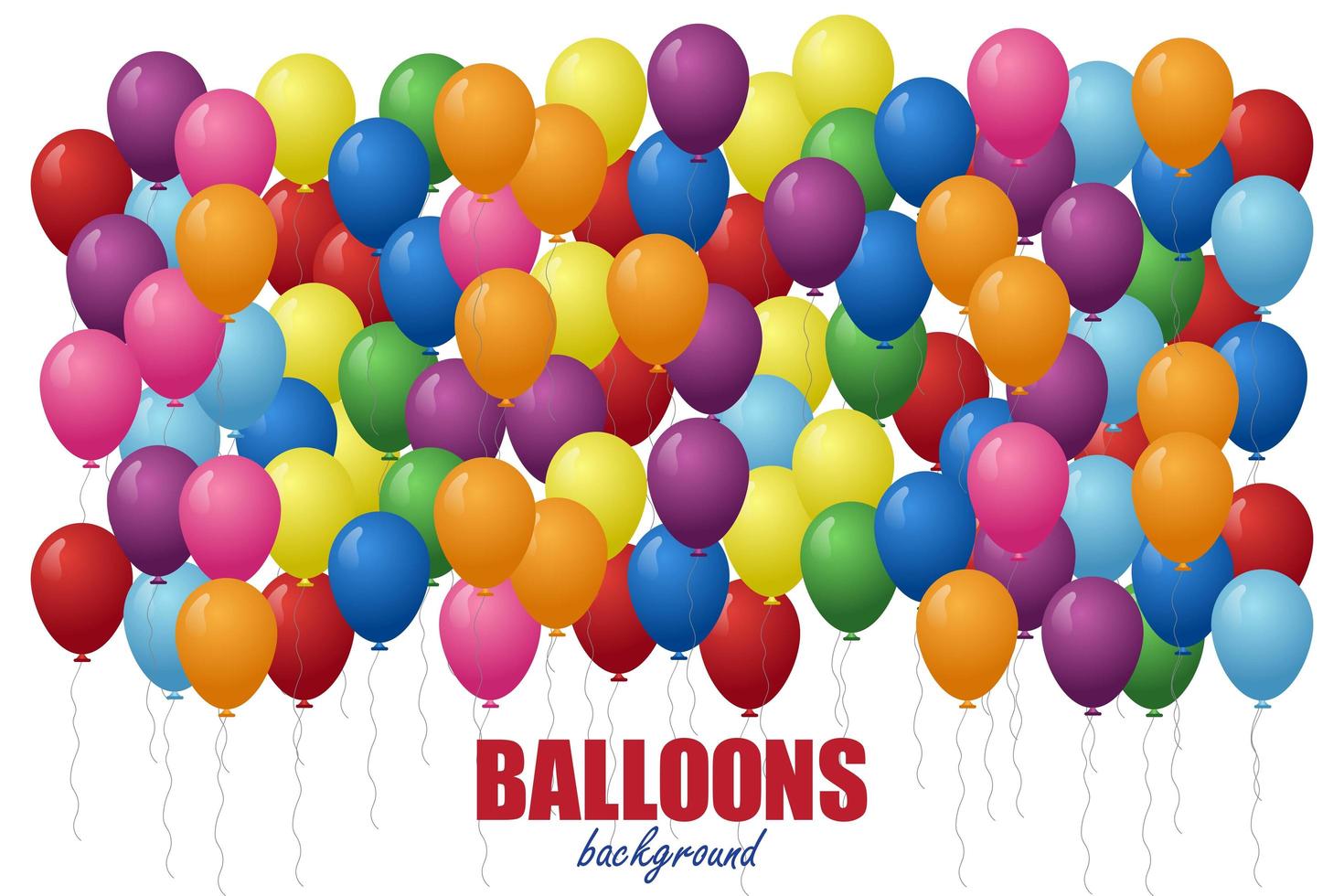 Balloons background on white background. vector