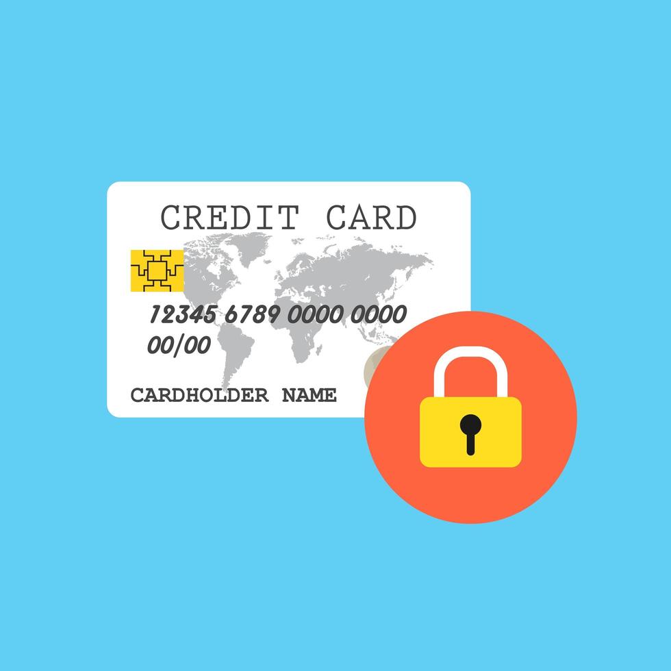 Protected credit card  vector