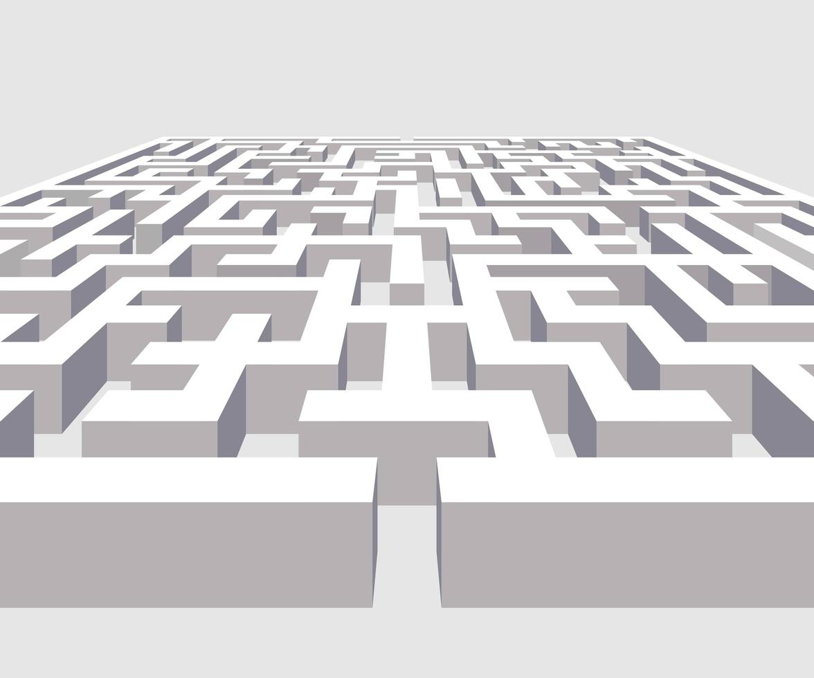 Complex 3D maze vector