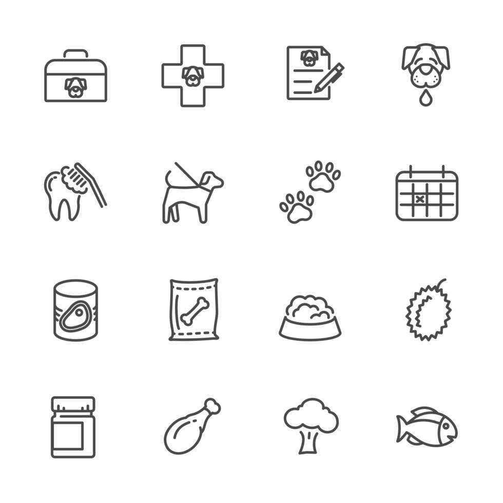 Veterinary icon set vector