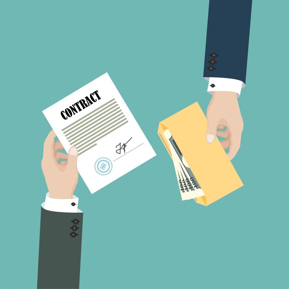 Man hands paying in flat design vector